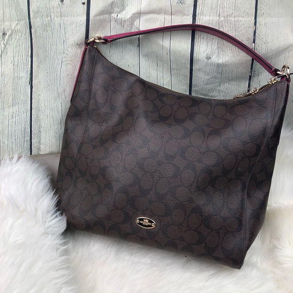 Coach Handbags - Coach purse shoulder brown pink strap